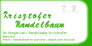 krisztofer mandelbaum business card